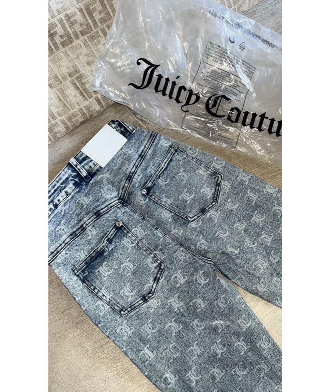 JUICY COUTURE Голубые хлопко-полиэстеровые джинсы слим, фото 2