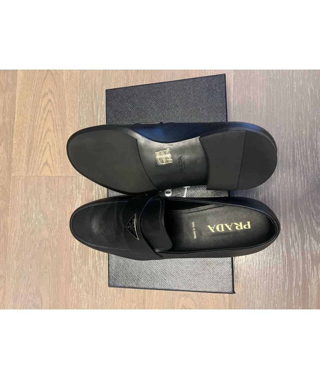 PRADA Черные кожаные лоферы, фото 5