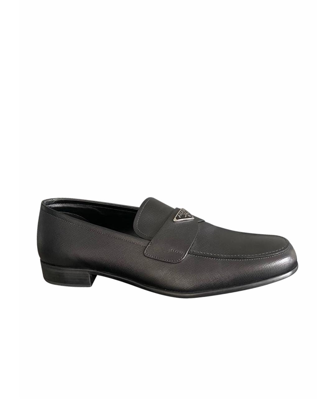 PRADA Черные кожаные лоферы, фото 1