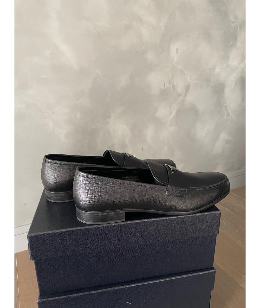 PRADA Черные кожаные лоферы, фото 3