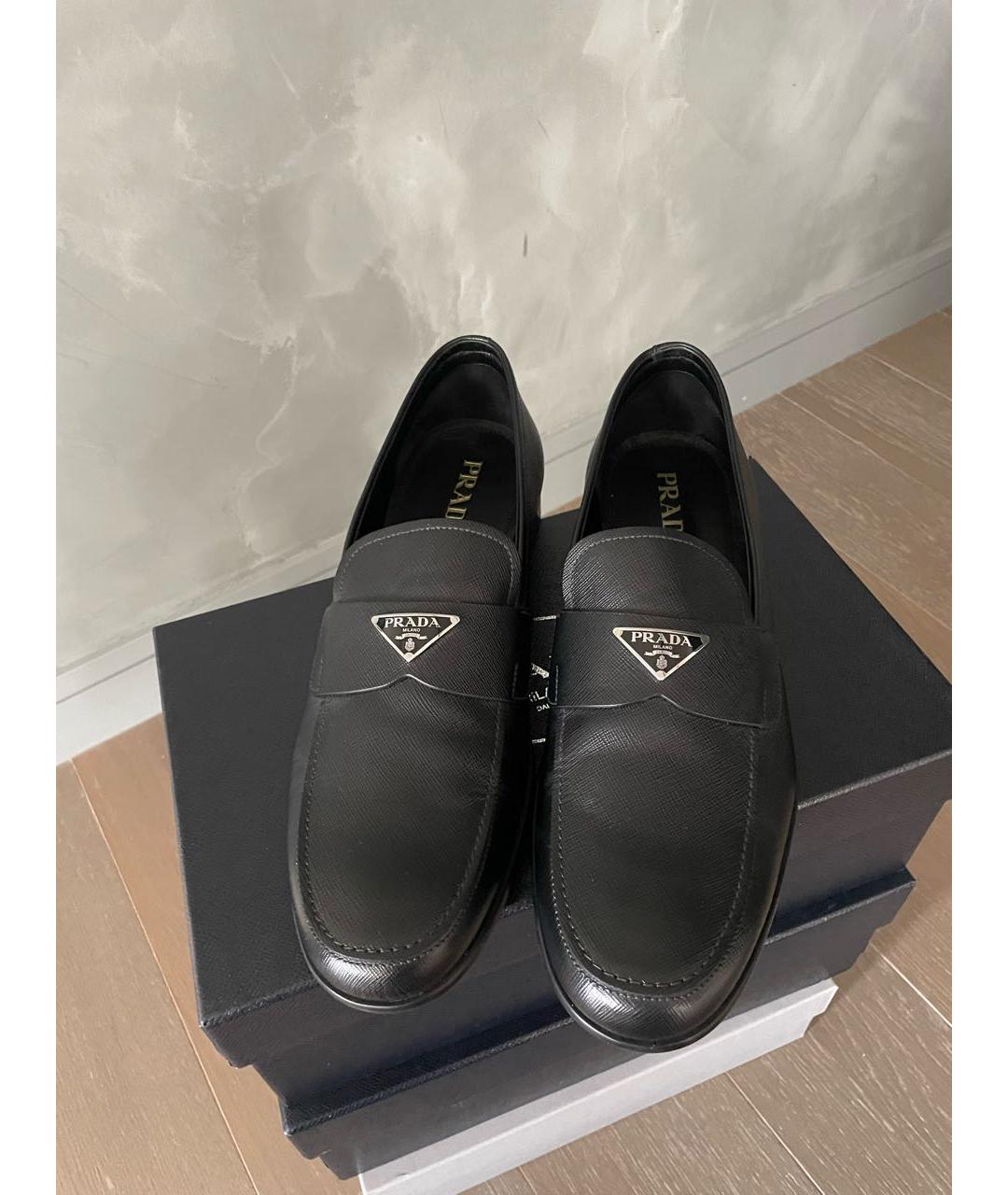 PRADA Черные кожаные лоферы, фото 2