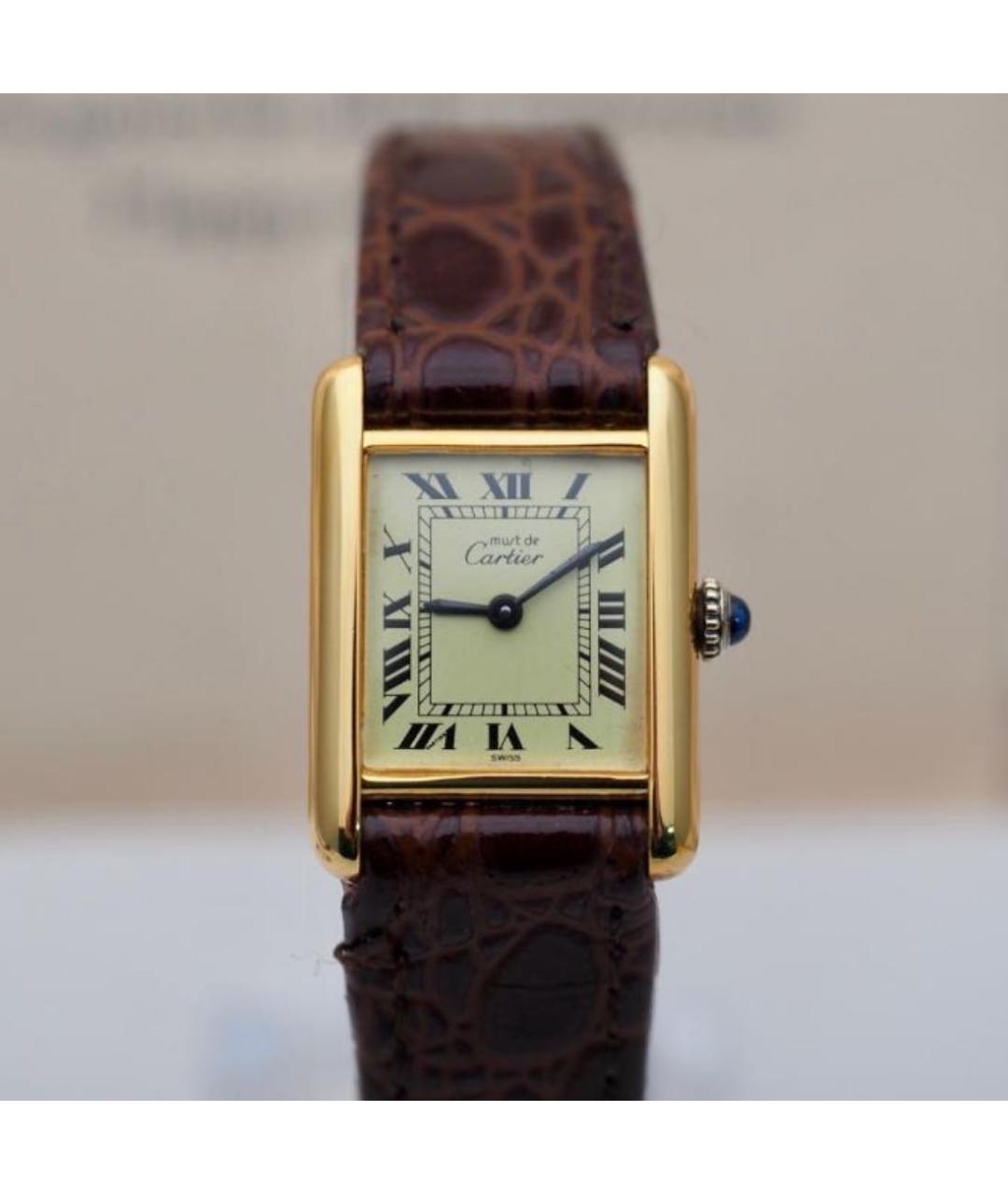 CARTIER Золотые серебряные часы, фото 4