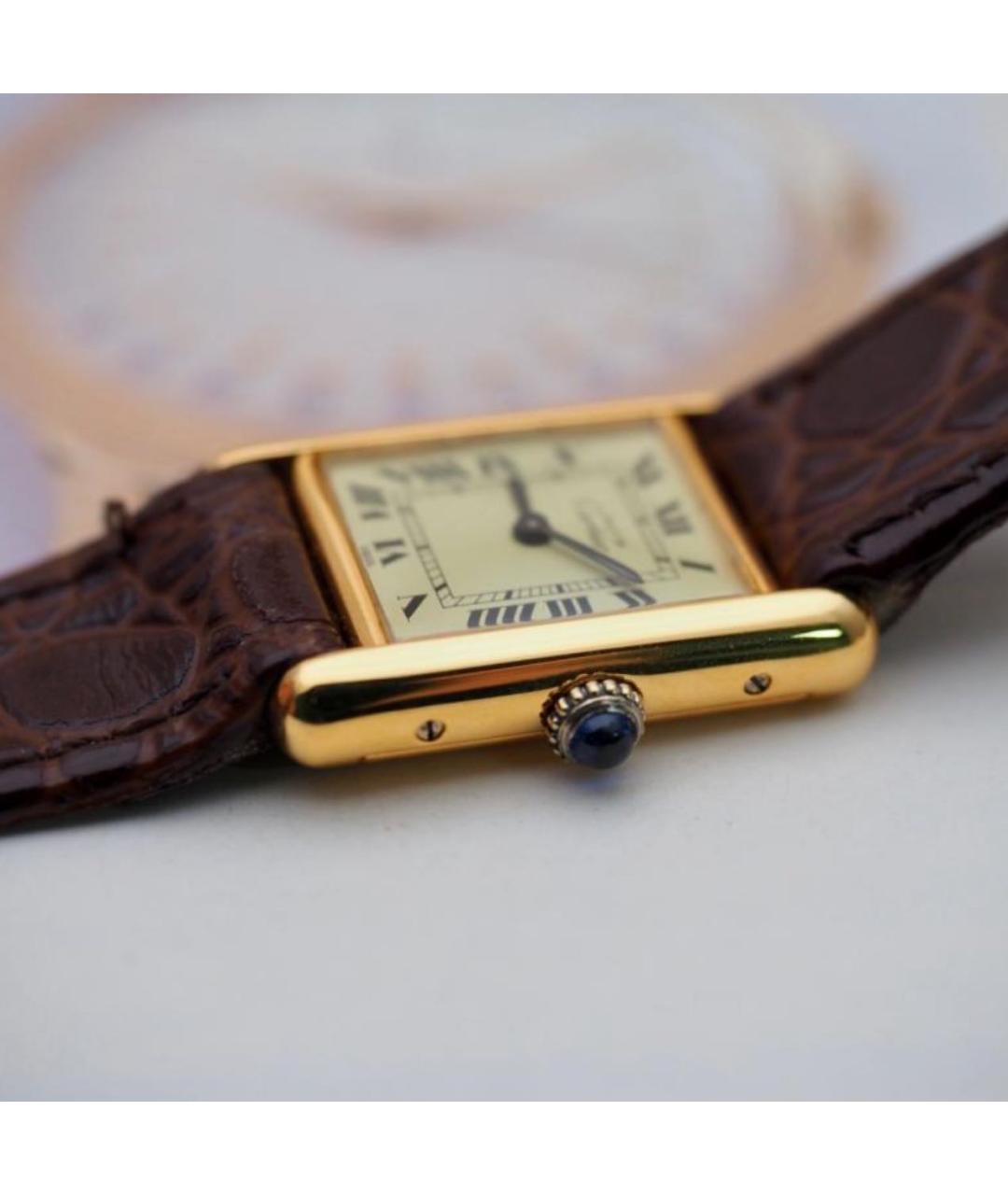 CARTIER Золотые серебряные часы, фото 5