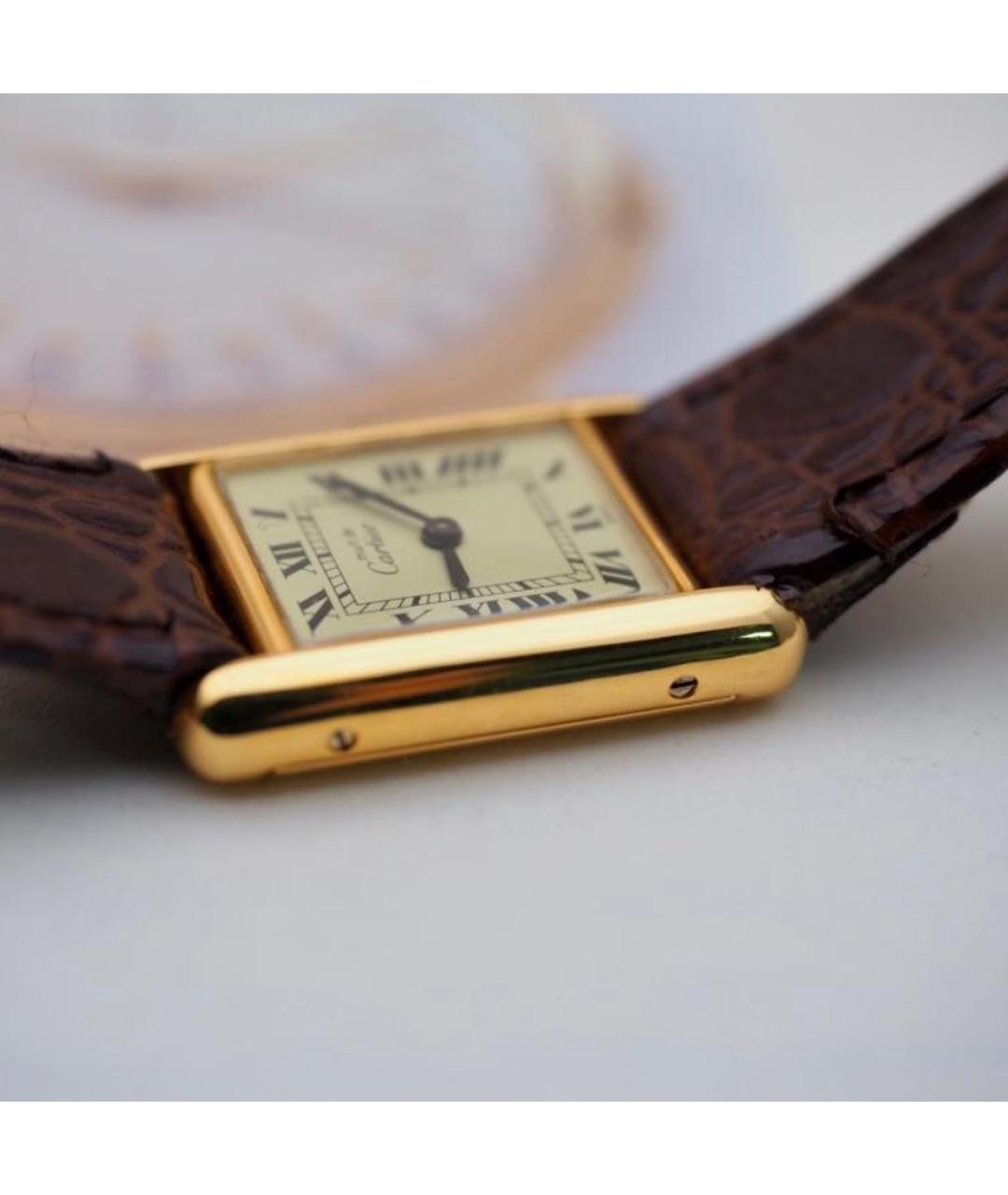 CARTIER Золотые серебряные часы, фото 7