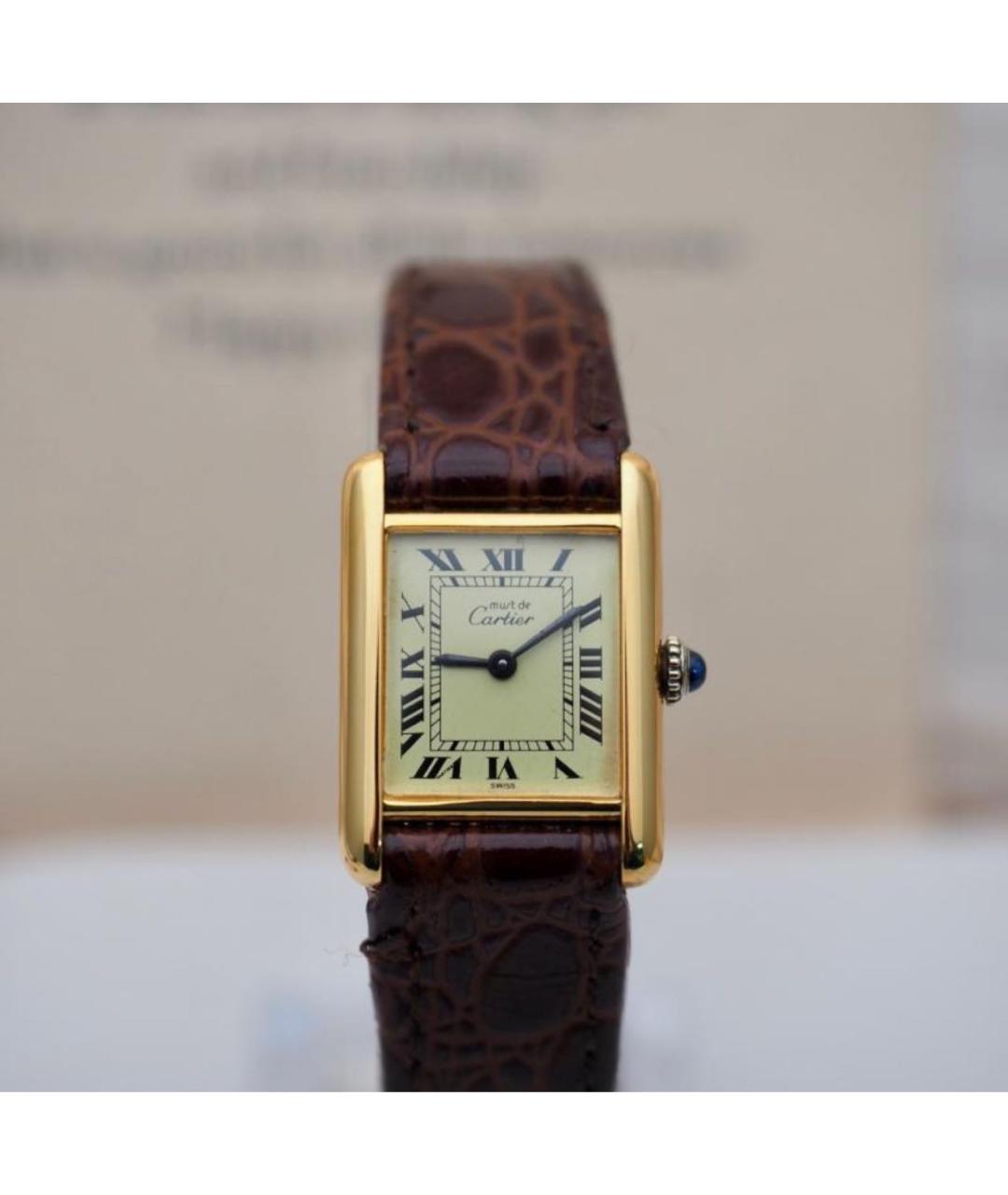 CARTIER Золотые серебряные часы, фото 8