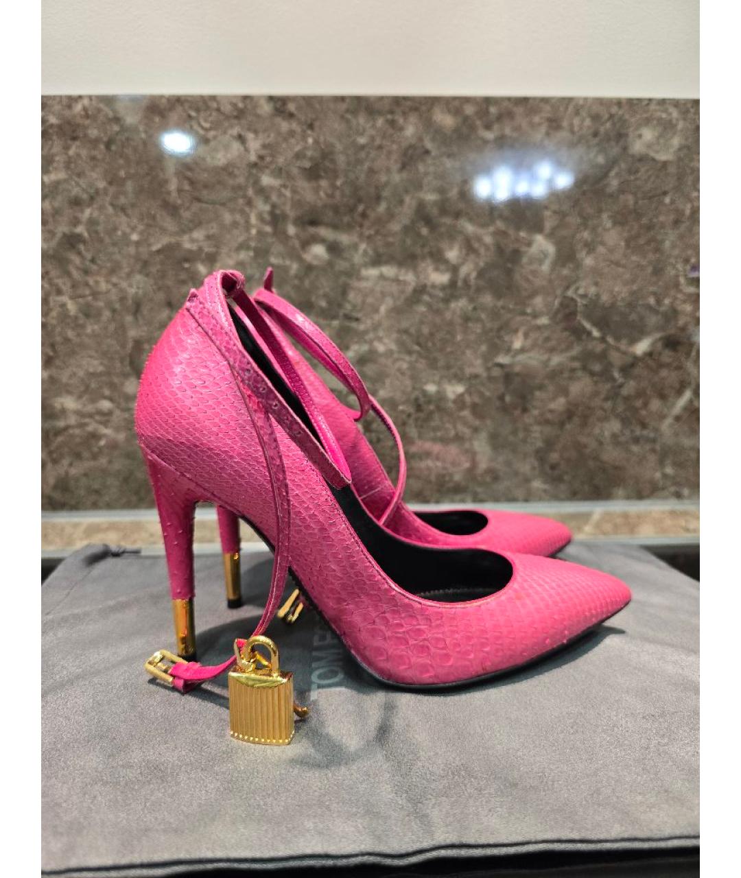 TOM FORD Розовые туфли из экзотической кожи, фото 9