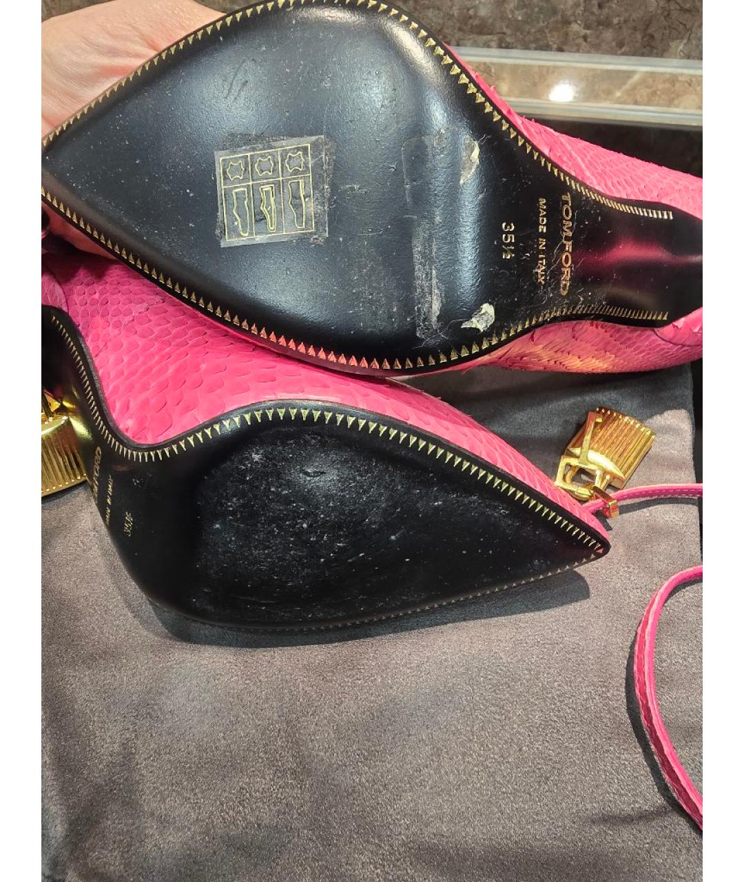 TOM FORD Розовые туфли из экзотической кожи, фото 8