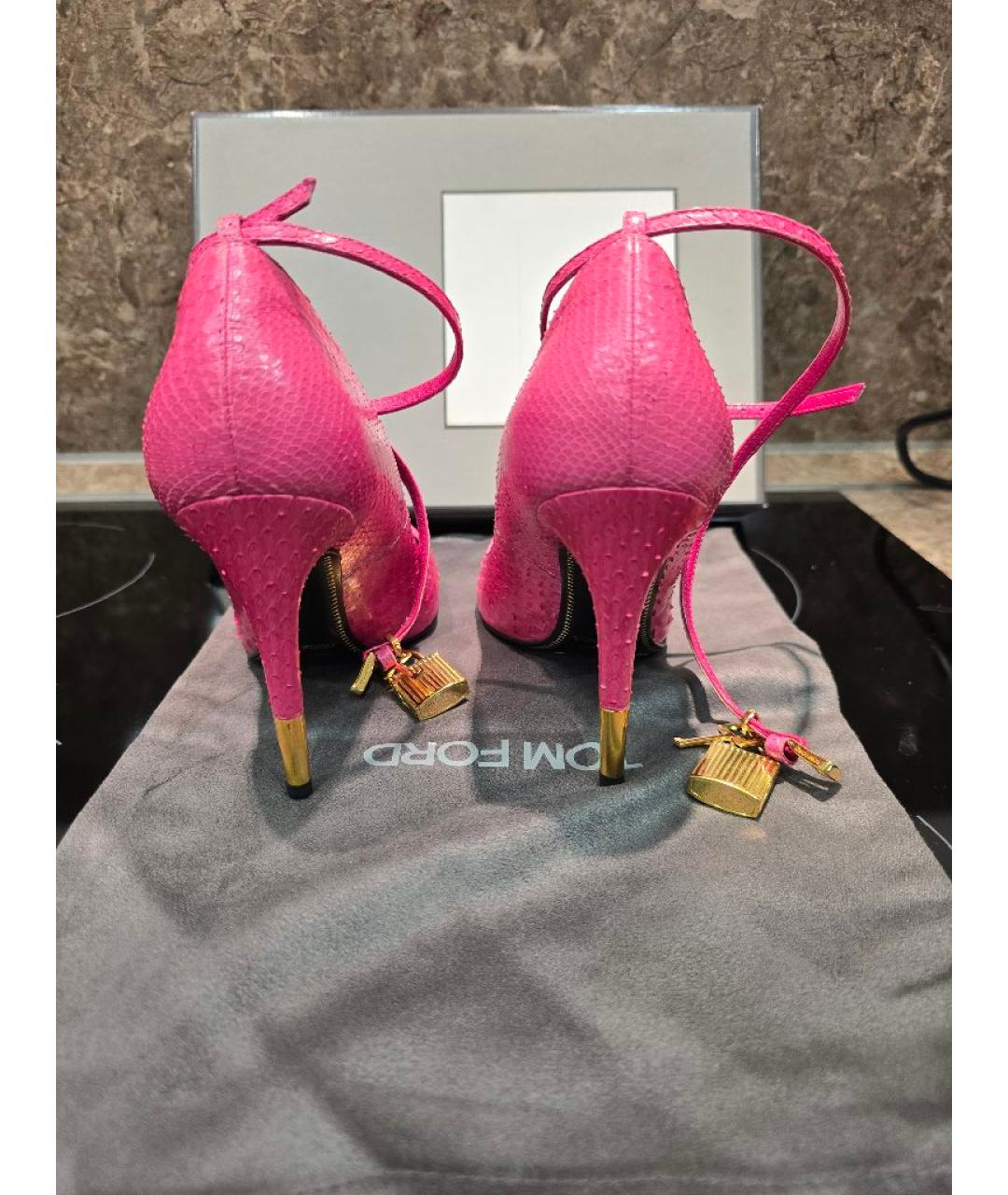 TOM FORD Розовые туфли из экзотической кожи, фото 4