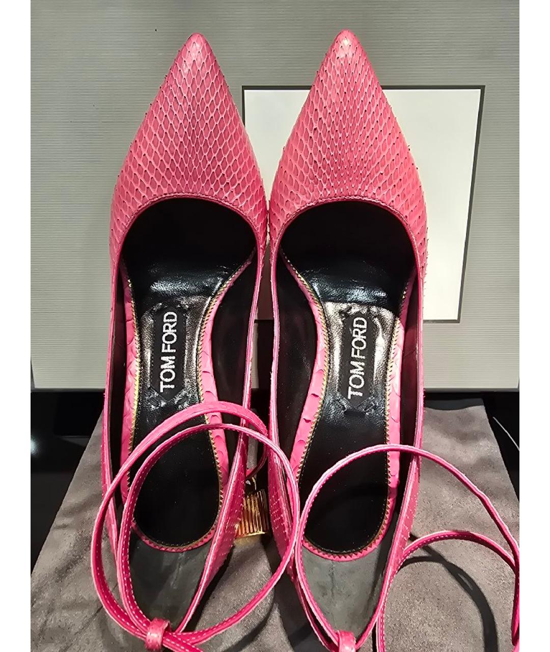TOM FORD Розовые туфли из экзотической кожи, фото 3