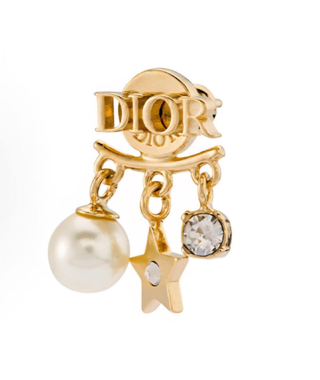 CHRISTIAN DIOR Золотые металлические серьги, фото 3