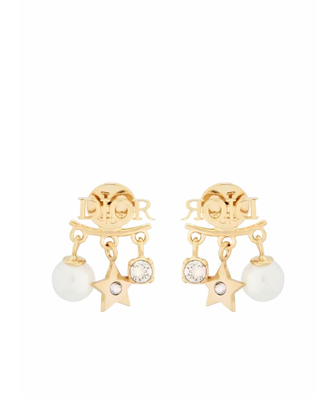 CHRISTIAN DIOR Золотые металлические серьги, фото 1