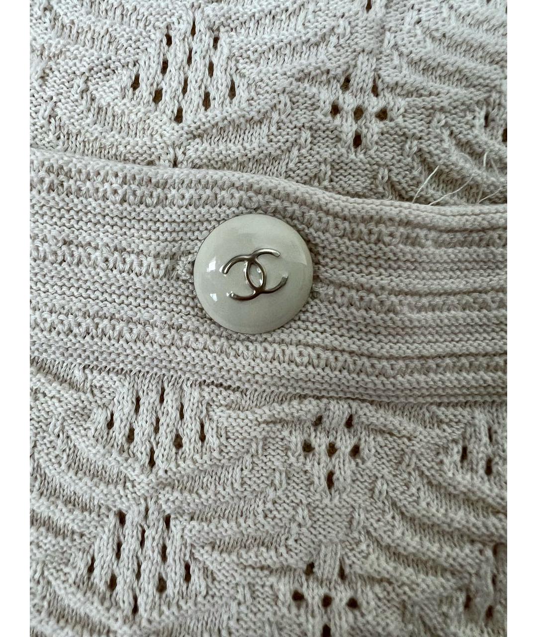 CHANEL Бежевое хлопковое повседневное платье, фото 5