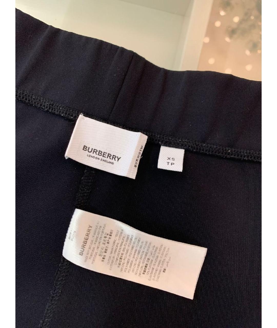 BURBERRY Черные полиэстеровые леггинсы и велосипедки, фото 8