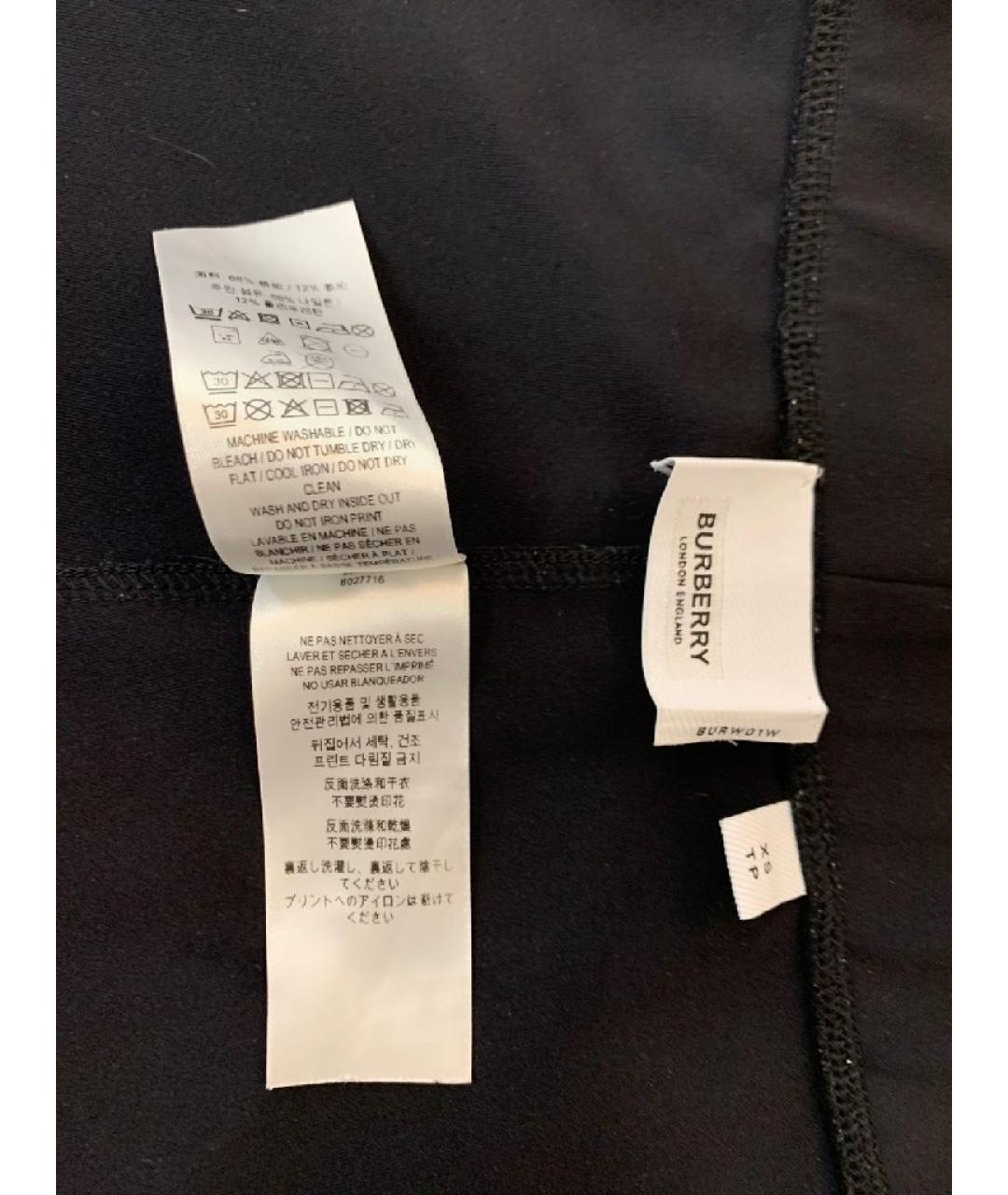 BURBERRY Черные полиэстеровые леггинсы и велосипедки, фото 3