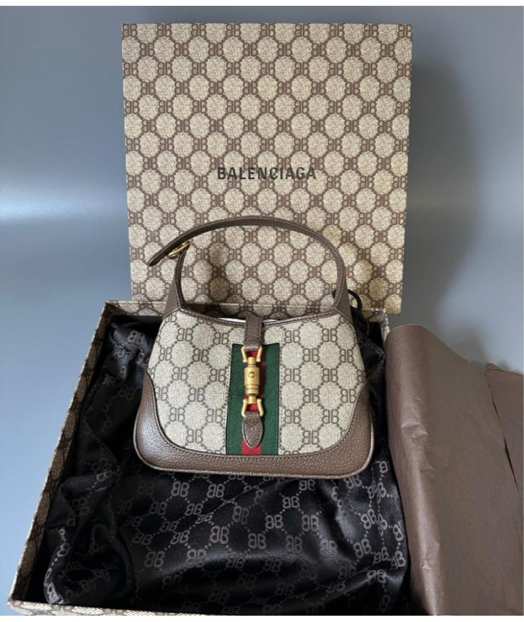 BALENCIAGA Коричневая кожаная сумка с короткими ручками, фото 4