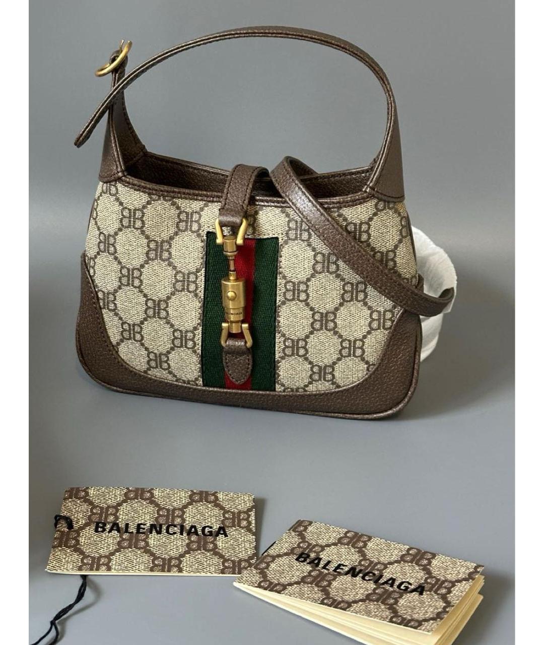 BALENCIAGA Коричневая кожаная сумка с короткими ручками, фото 3