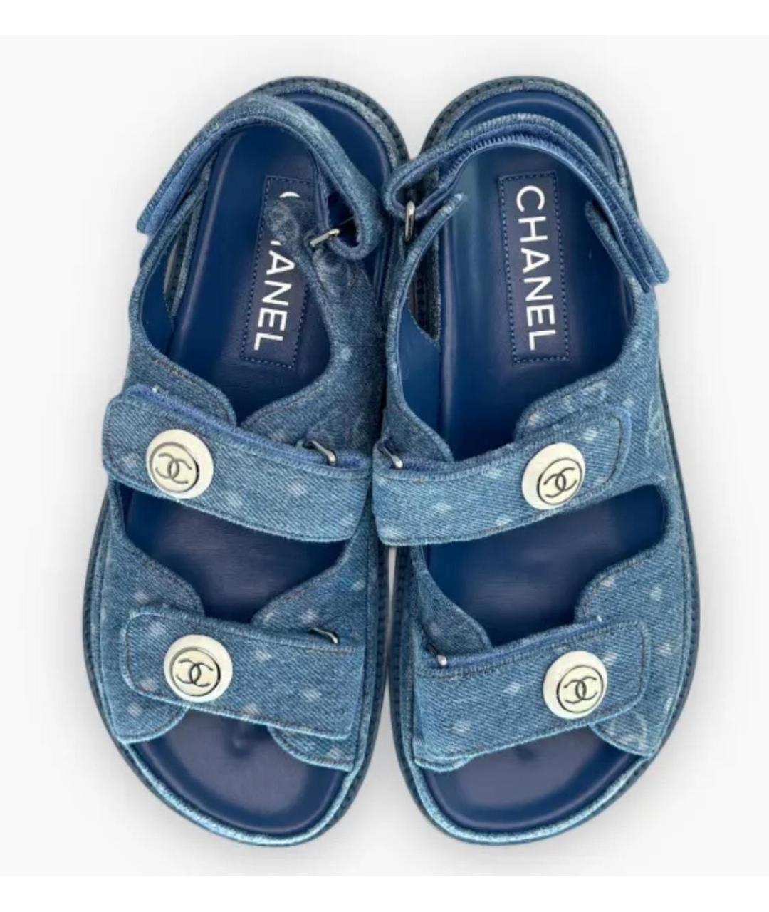 CHANEL Синие сандалии, фото 2