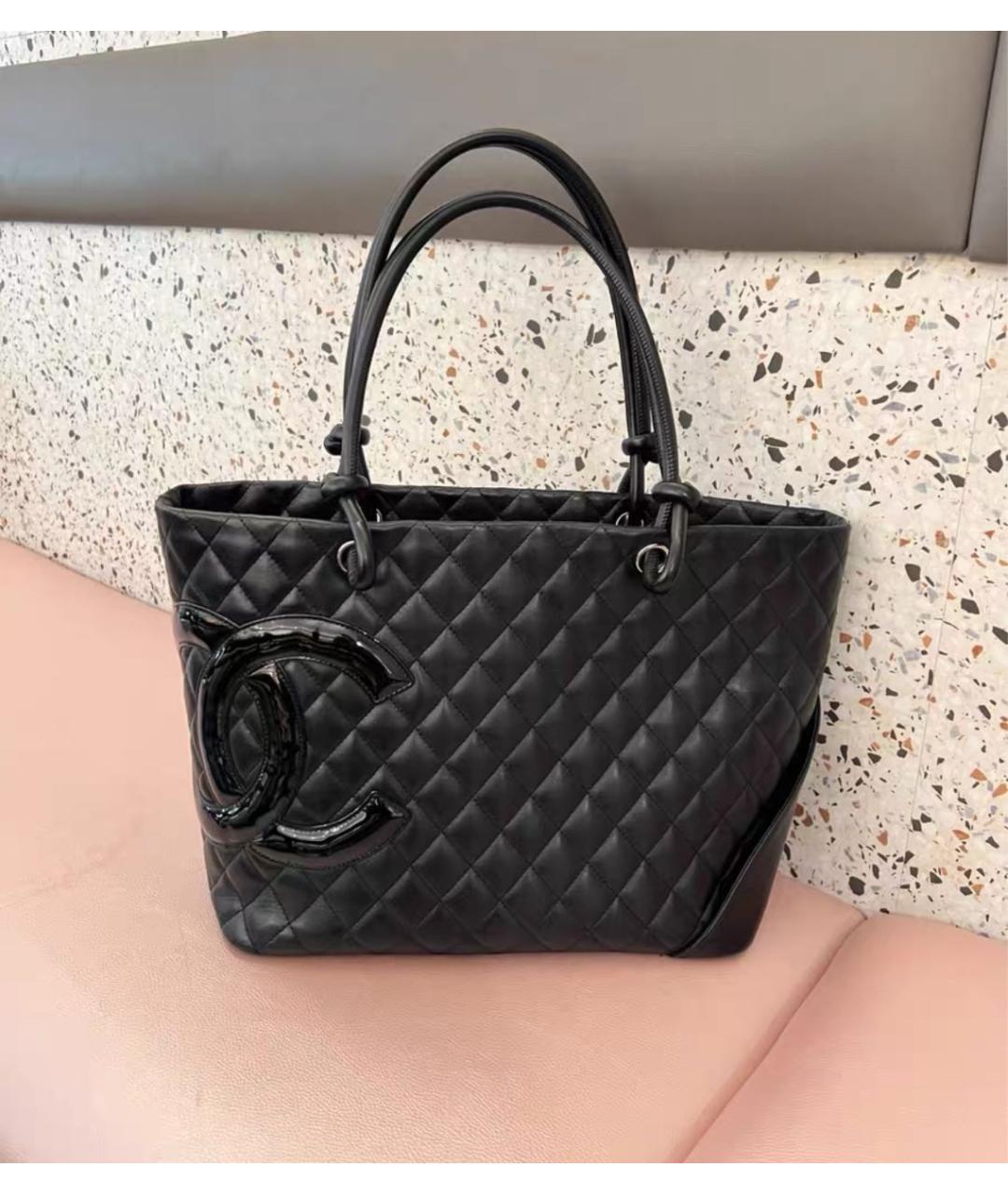 CHANEL Черная кожаная сумка тоут, фото 3