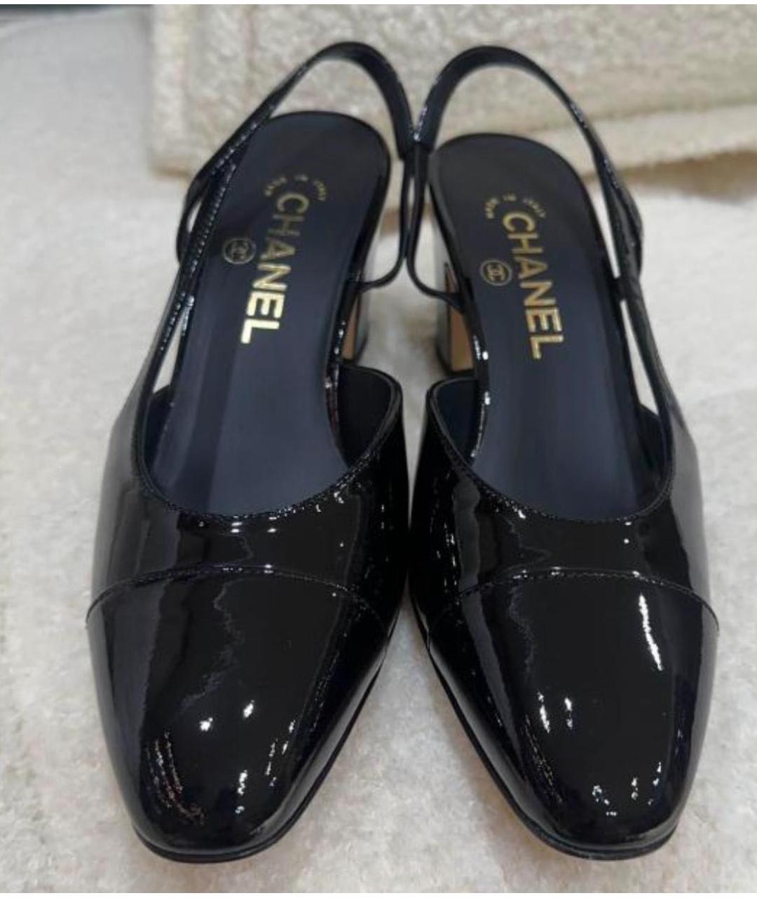 CHANEL Черные туфли из лакированной кожи, фото 2