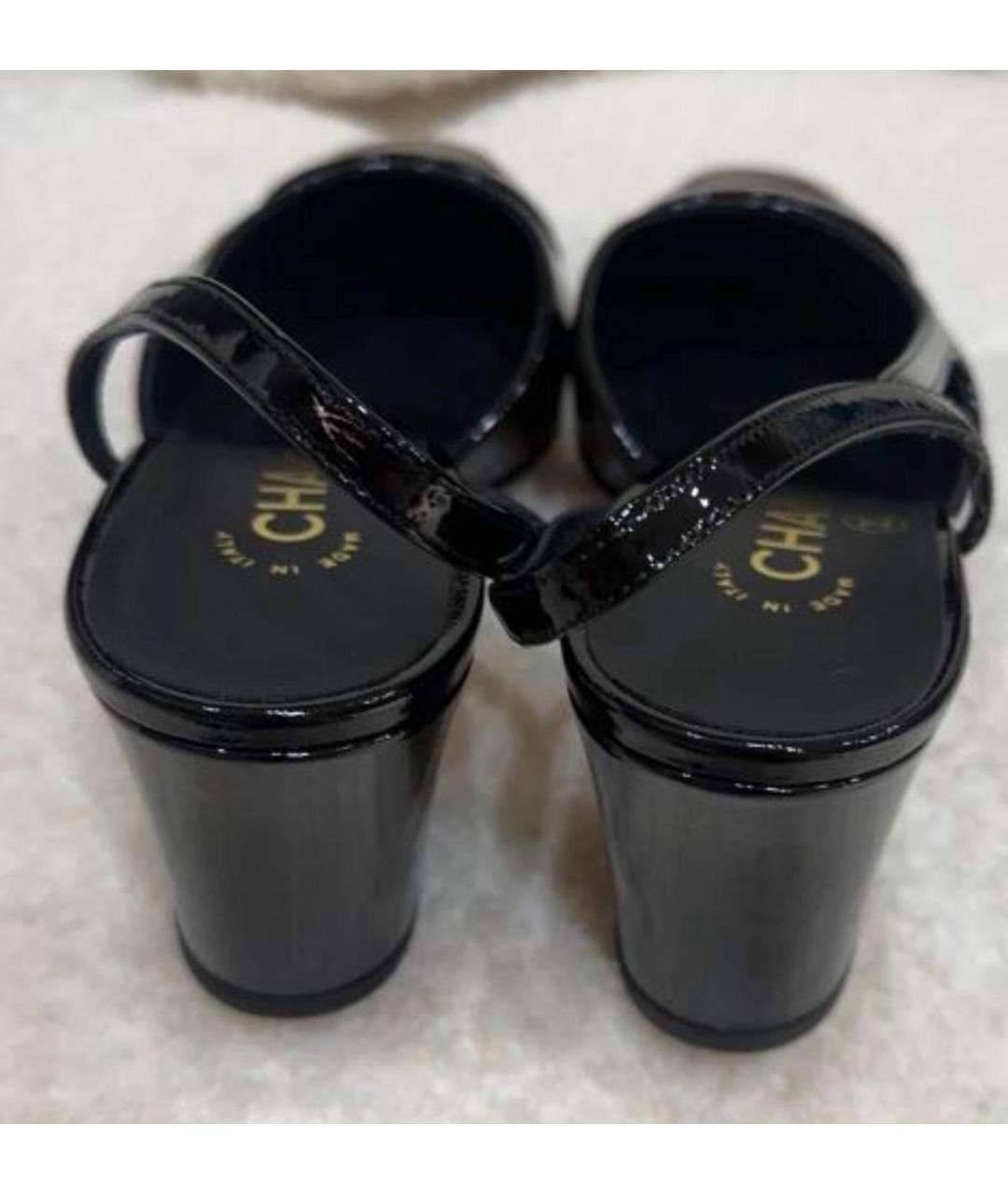 CHANEL Черные туфли из лакированной кожи, фото 5