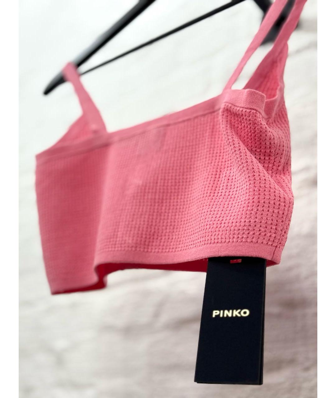 PINKO Розовая хлопковая майка, фото 5