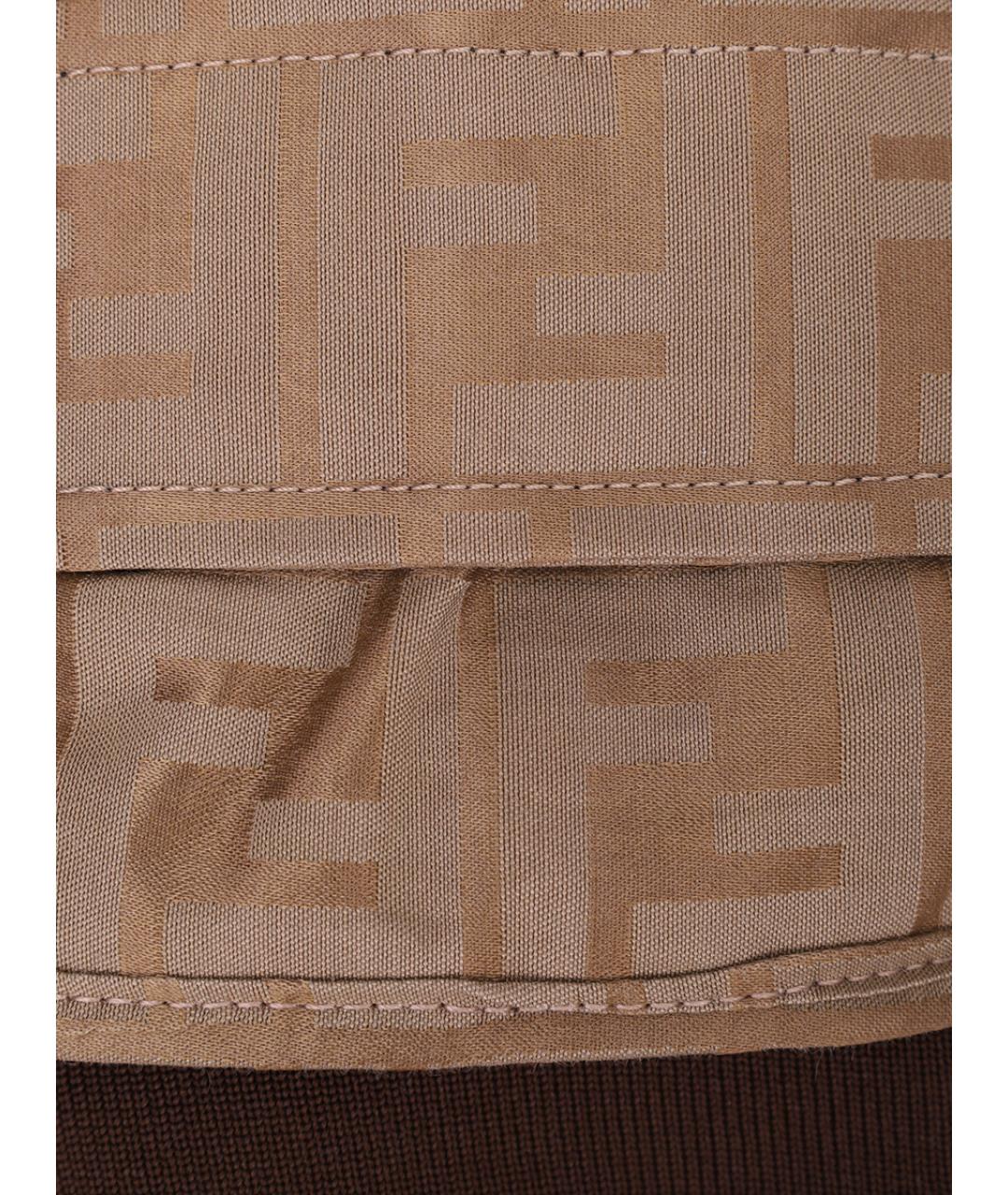 FENDI Коричневые перчатки, фото 3