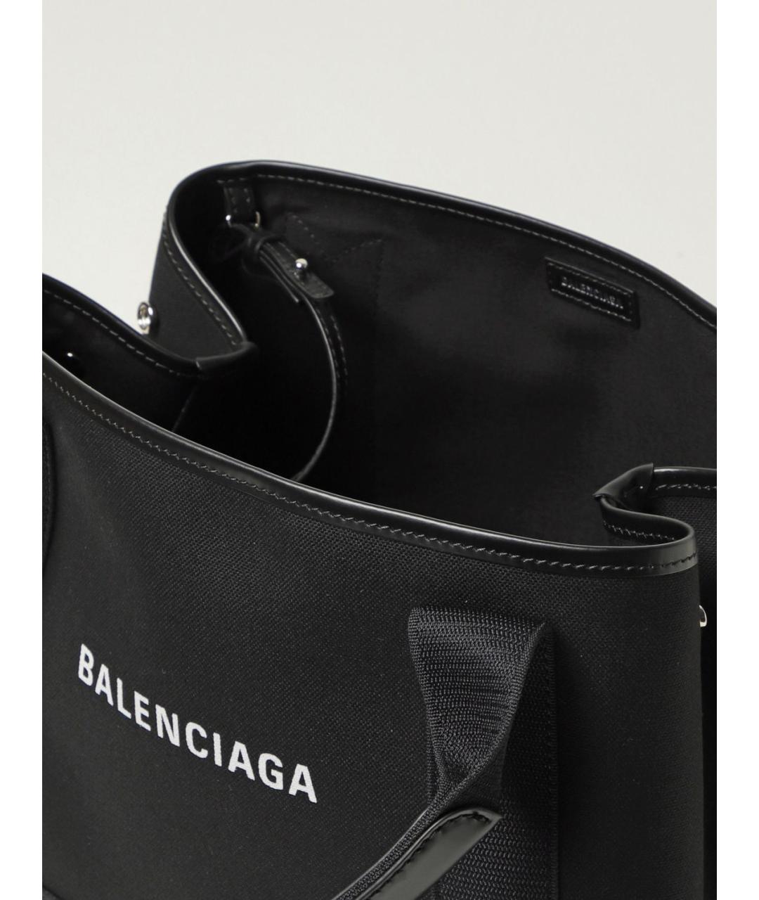 BALENCIAGA Черная тканевая сумка тоут, фото 5