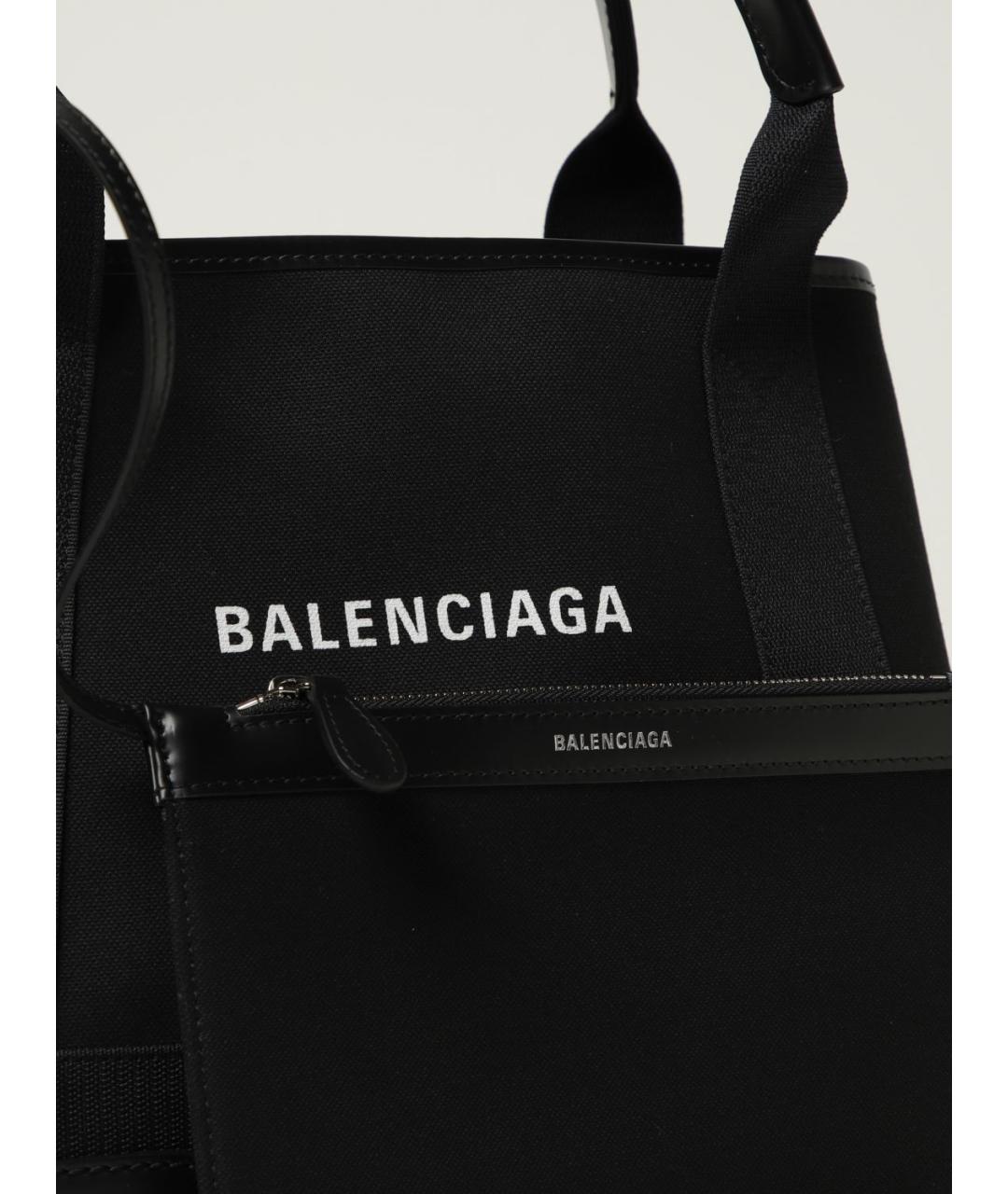 BALENCIAGA Черная тканевая сумка тоут, фото 4