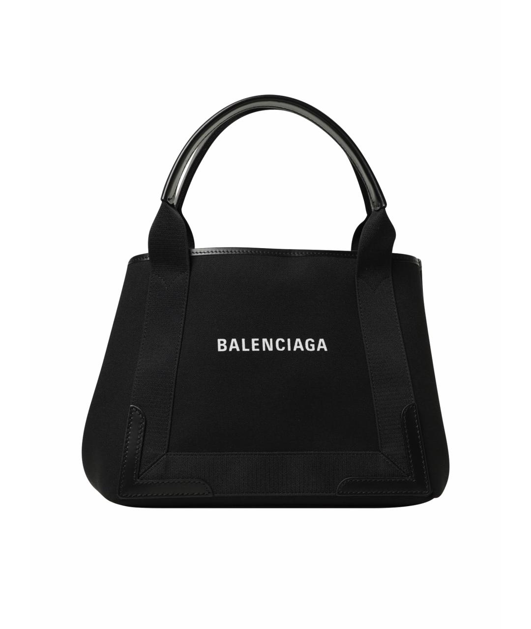 BALENCIAGA Черная тканевая сумка тоут, фото 1