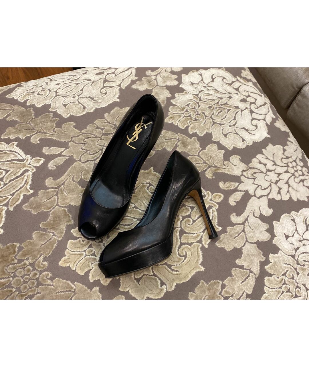 SAINT LAURENT Черные кожаные туфли, фото 5