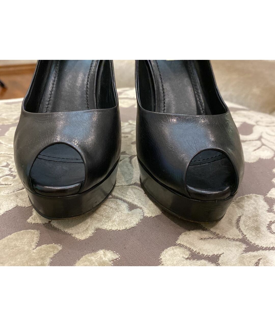 SAINT LAURENT Черные кожаные туфли, фото 4