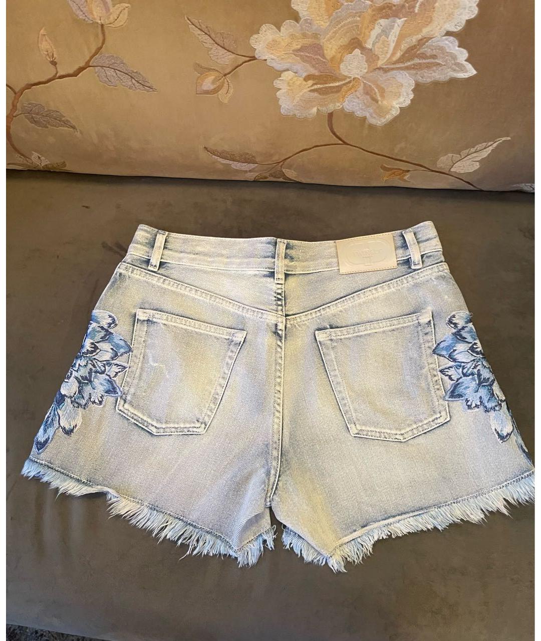 TWIN-SET Голубые деним шорты, фото 2