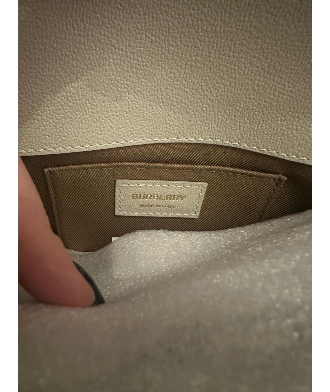 BURBERRY Бежевая кожаная сумка через плечо, фото 7