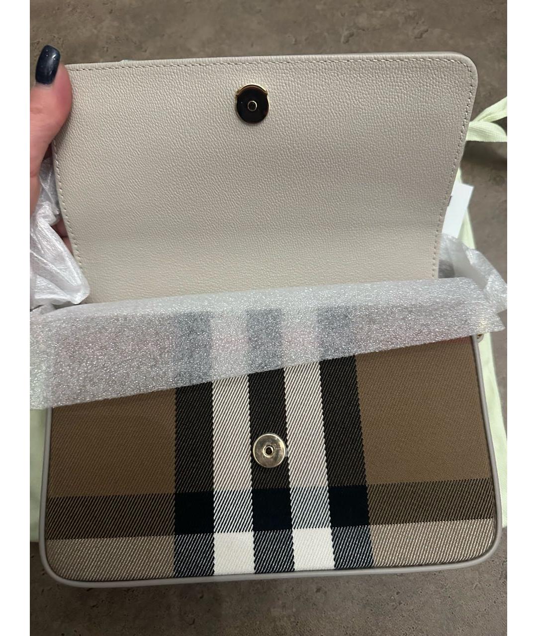 BURBERRY Бежевая кожаная сумка через плечо, фото 5