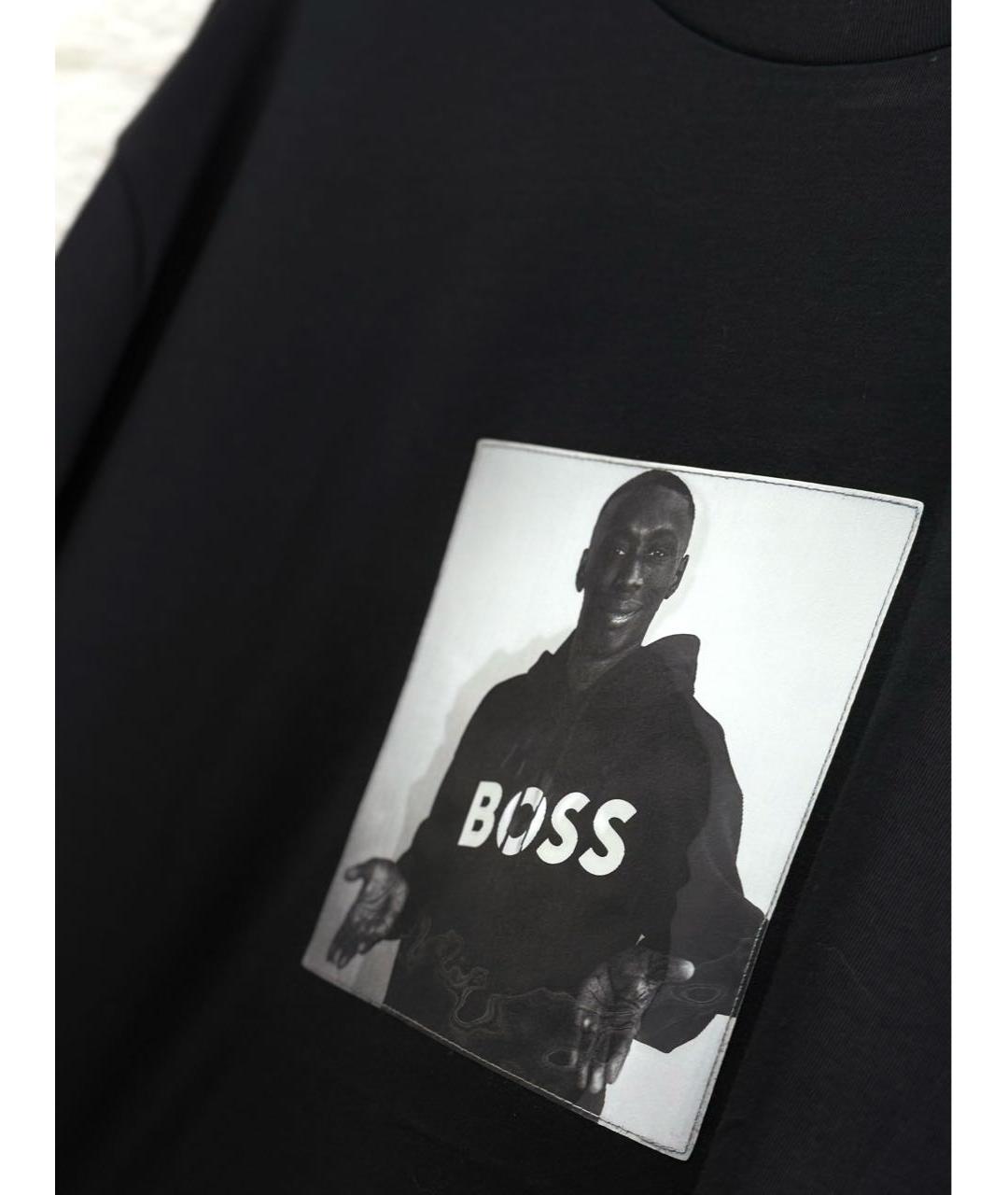 HUGO BOSS Черная хлопковая футболка, фото 3