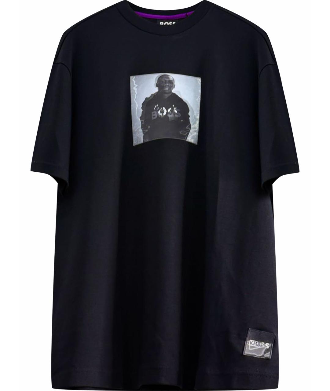 HUGO BOSS Черная хлопковая футболка, фото 1