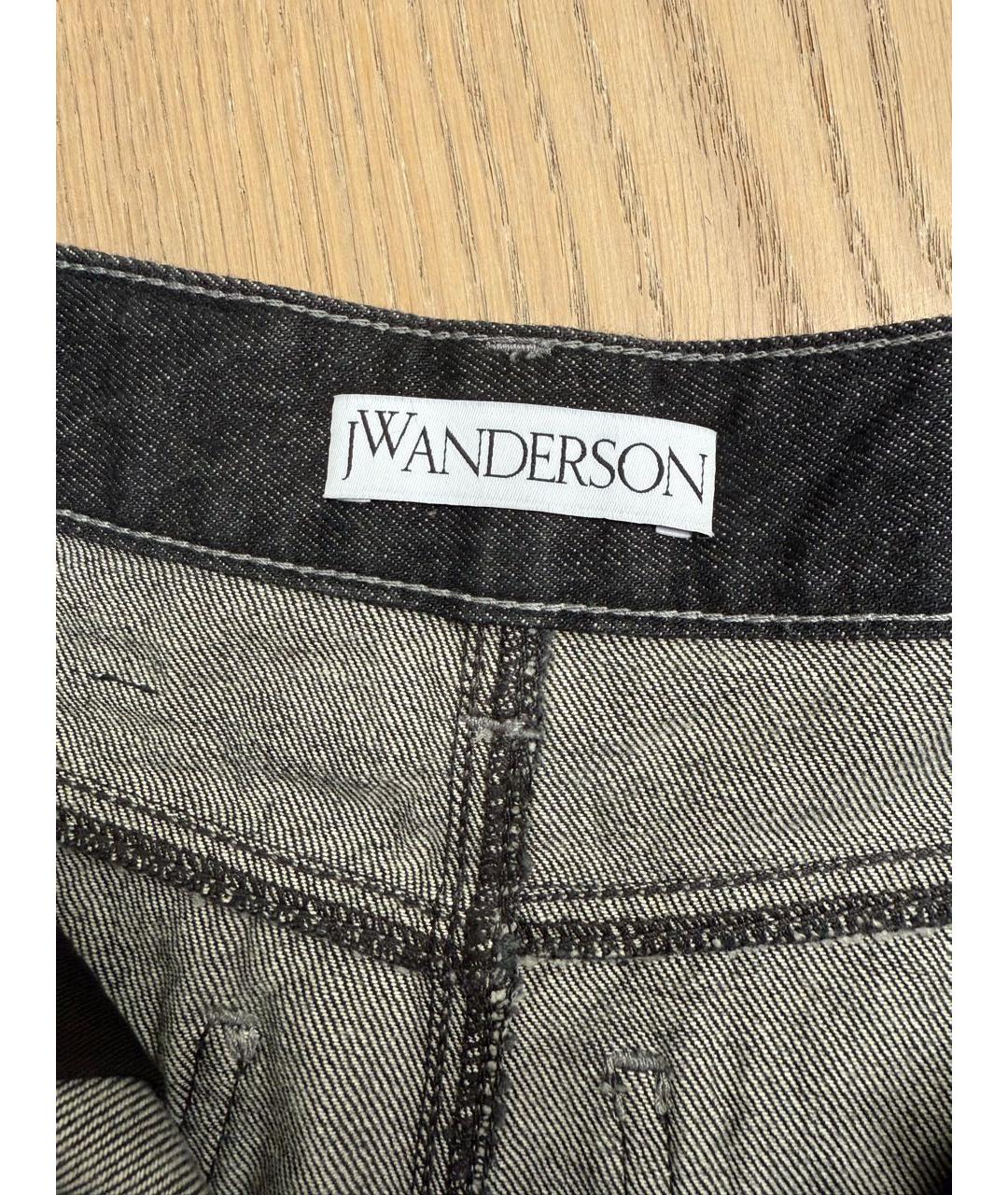 J.W.ANDERSON Антрацитовая хлопковая юбка мини, фото 4