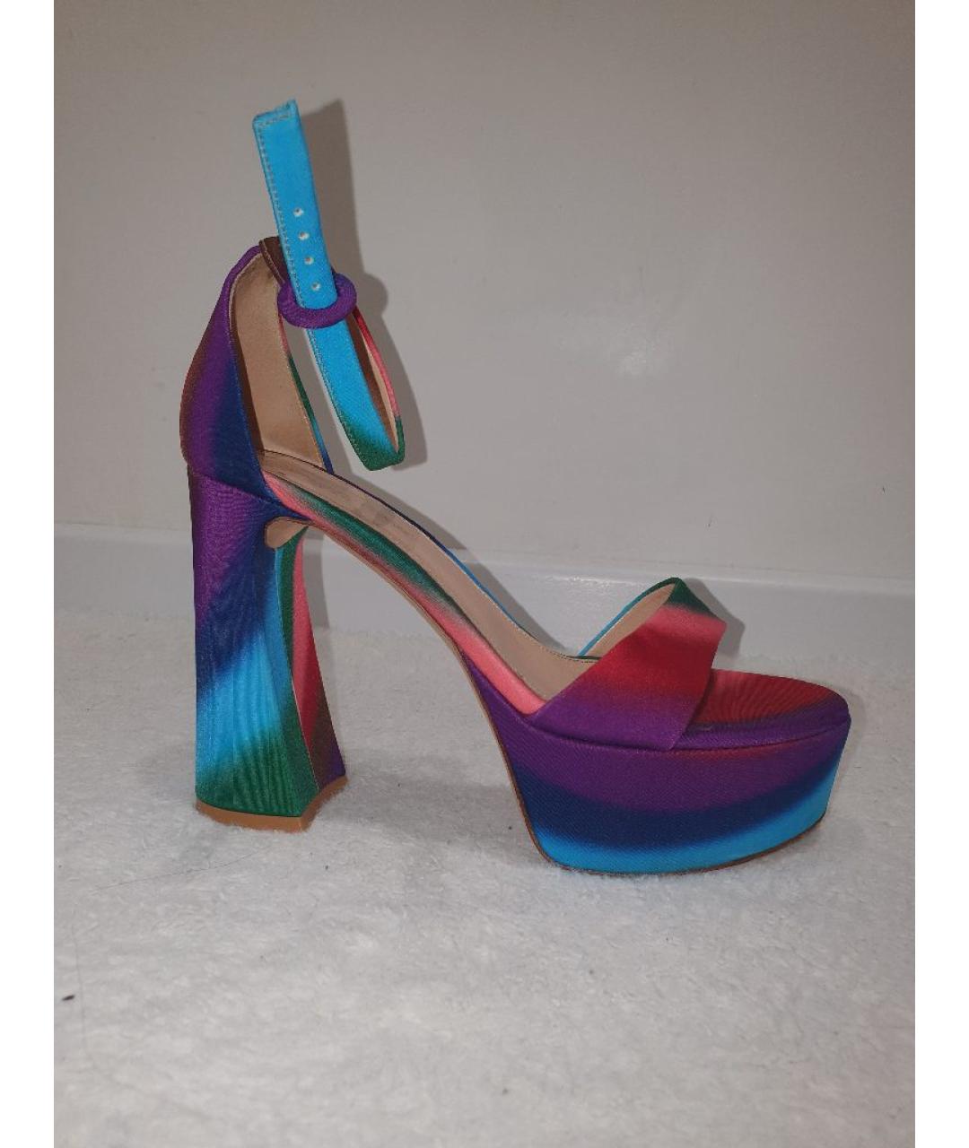 GIANVITO ROSSI Мульти текстильные босоножки, фото 7