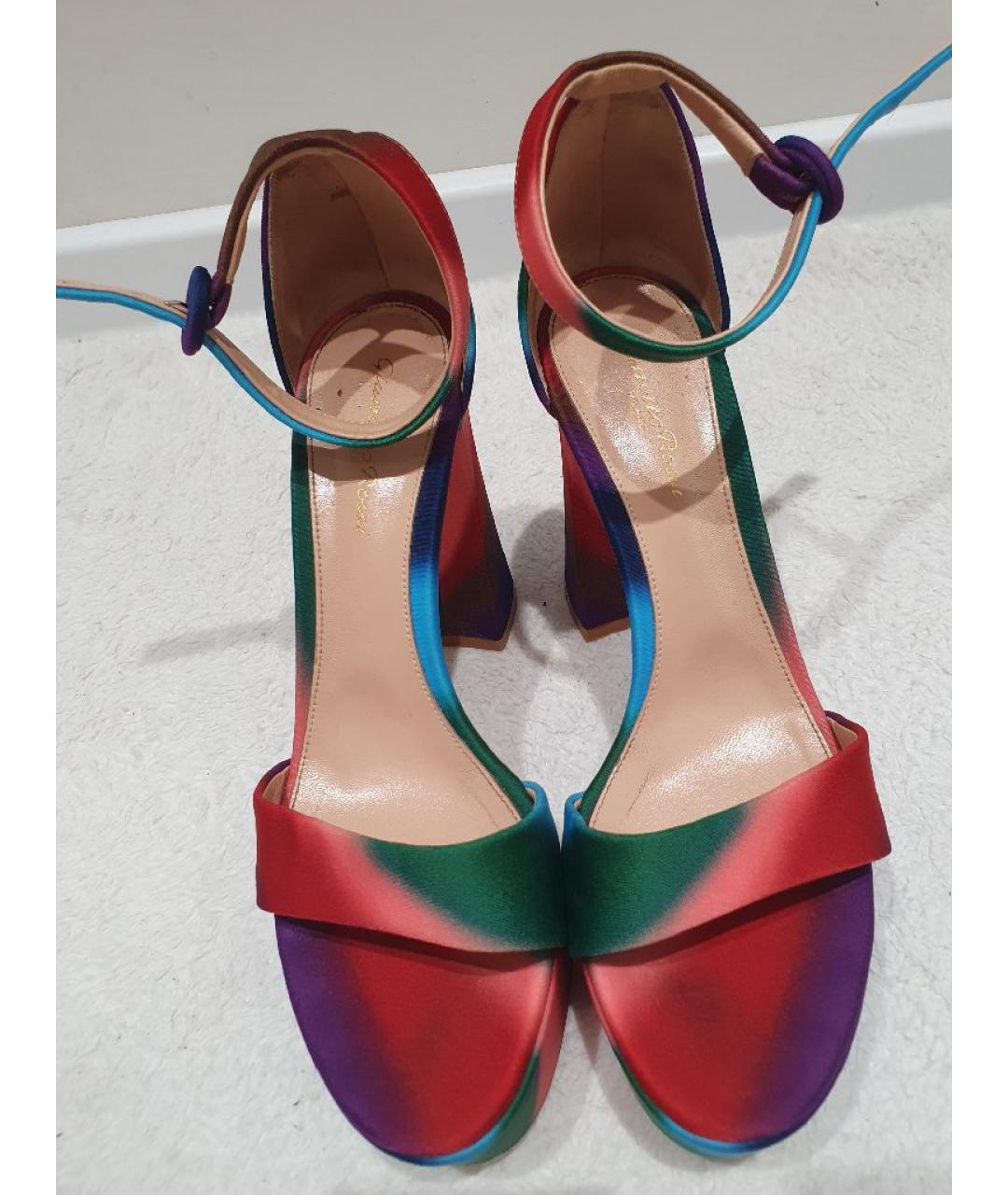 GIANVITO ROSSI Мульти текстильные босоножки, фото 2