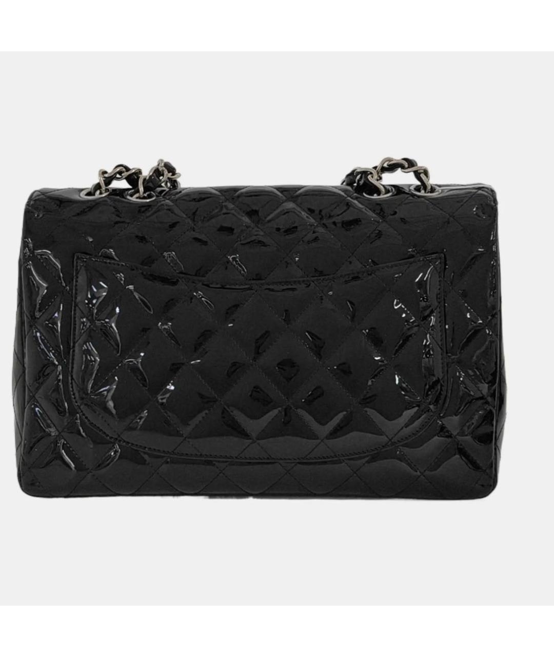 CHANEL Черная сумка через плечо из лакированной кожи, фото 4