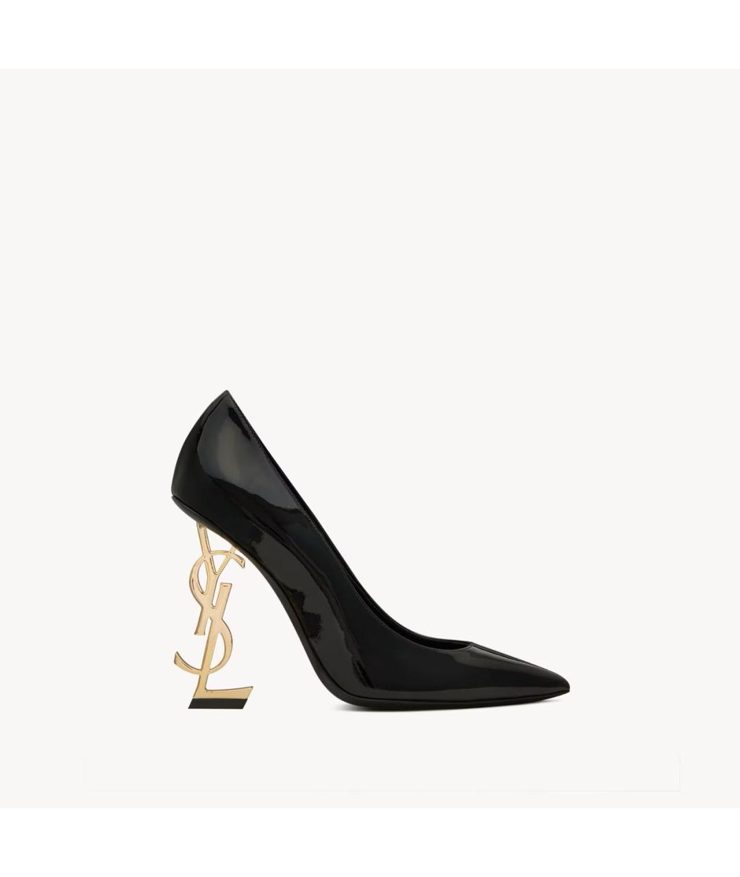 SAINT LAURENT Черные туфли из лакированной кожи, фото 5