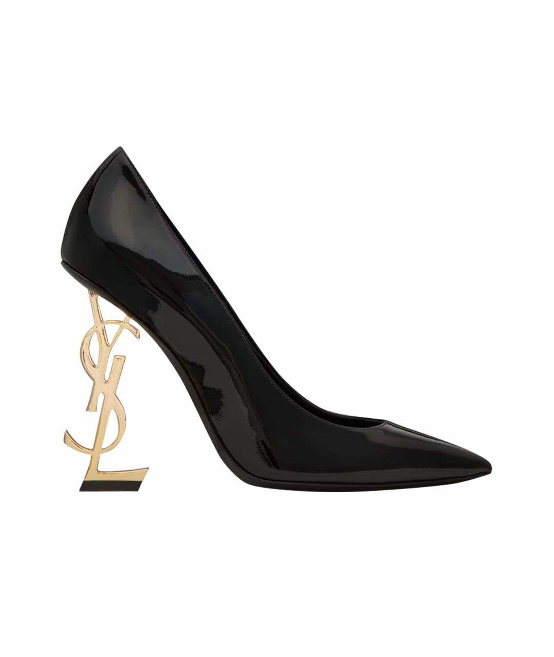 SAINT LAURENT Черные туфли из лакированной кожи, фото 1