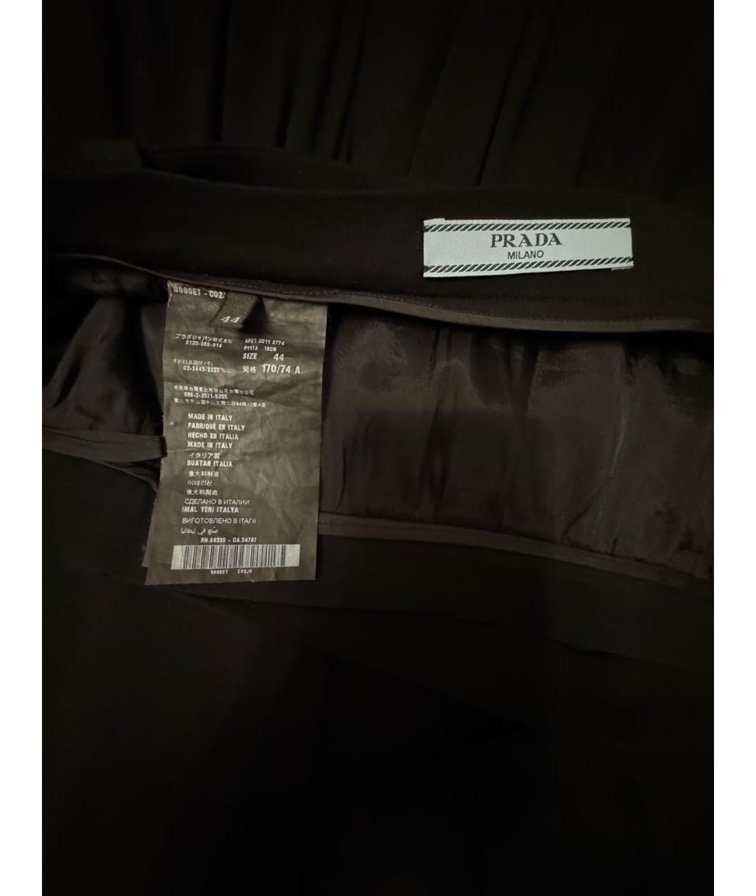 PRADA Черная вискозная юбка миди, фото 3
