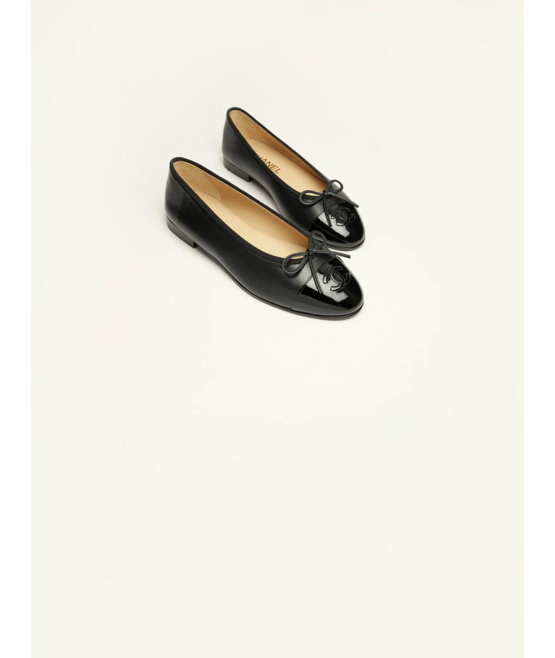 CHANEL Черные кожаные балетки, фото 3