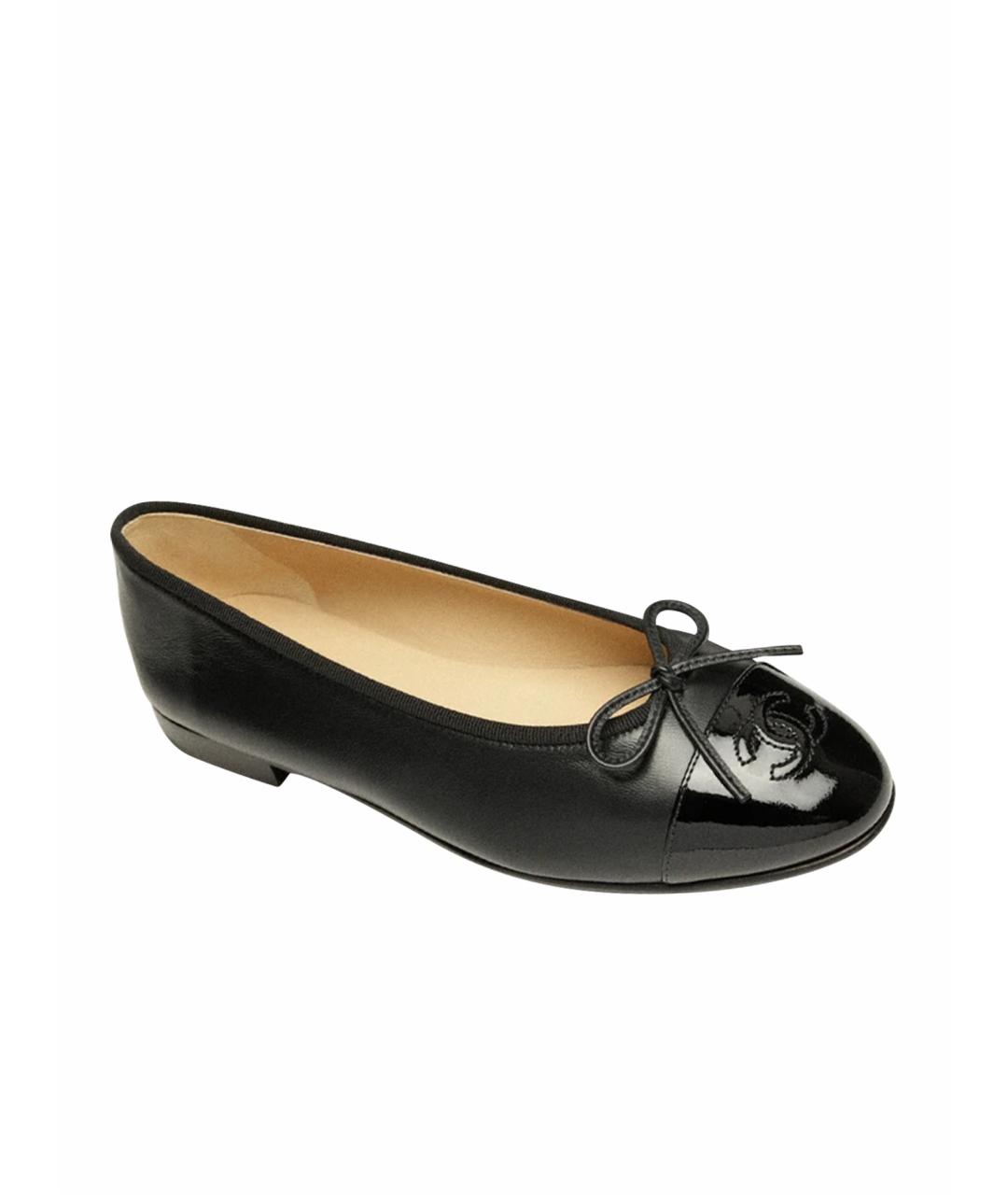 CHANEL Черные кожаные балетки, фото 1