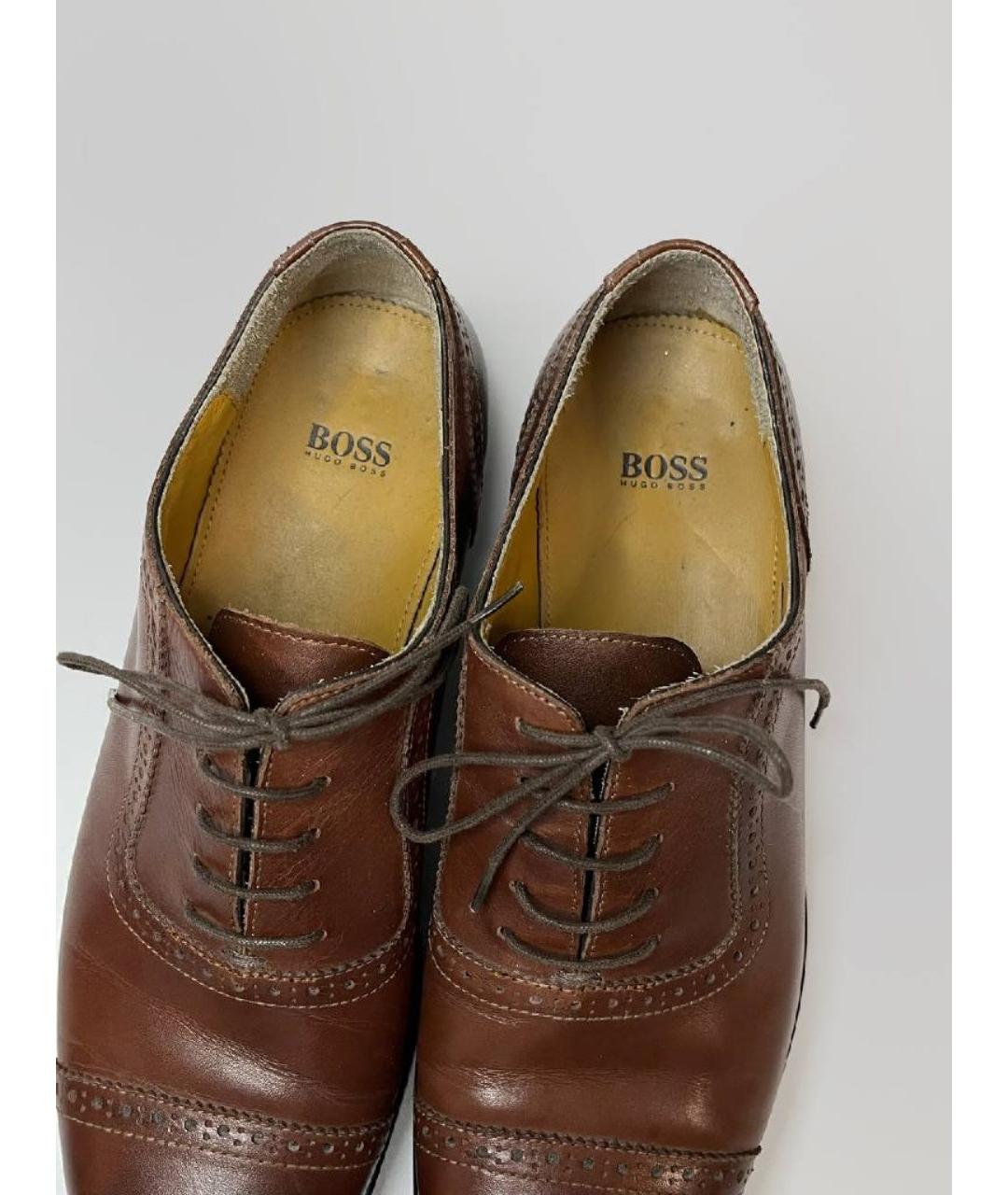 HUGO BOSS Коричневые кожаные туфли, фото 3