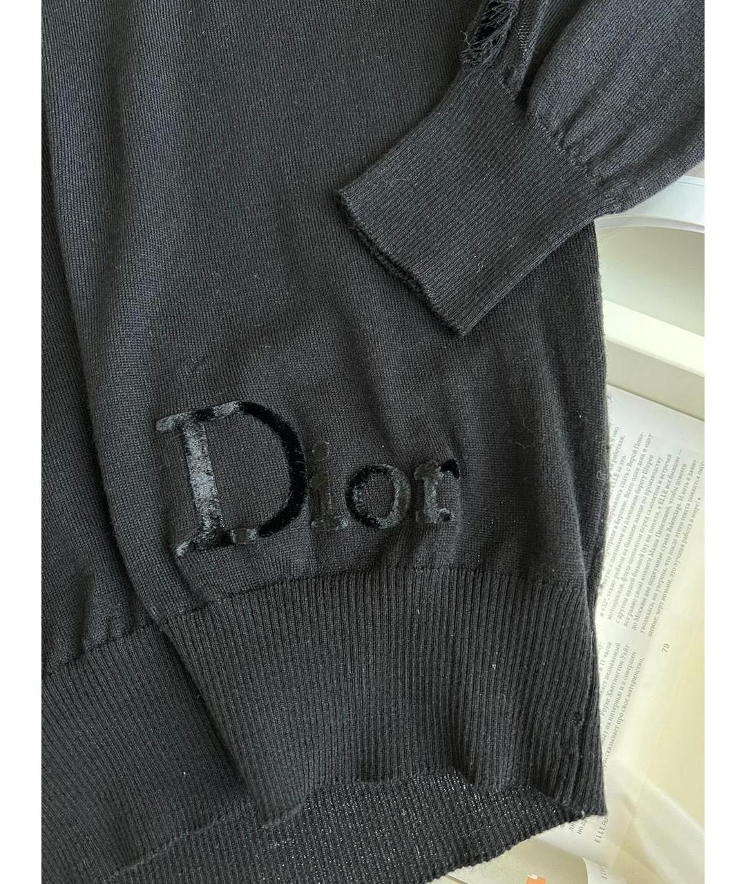 CHRISTIAN DIOR Черный шерстяной джемпер / свитер, фото 4
