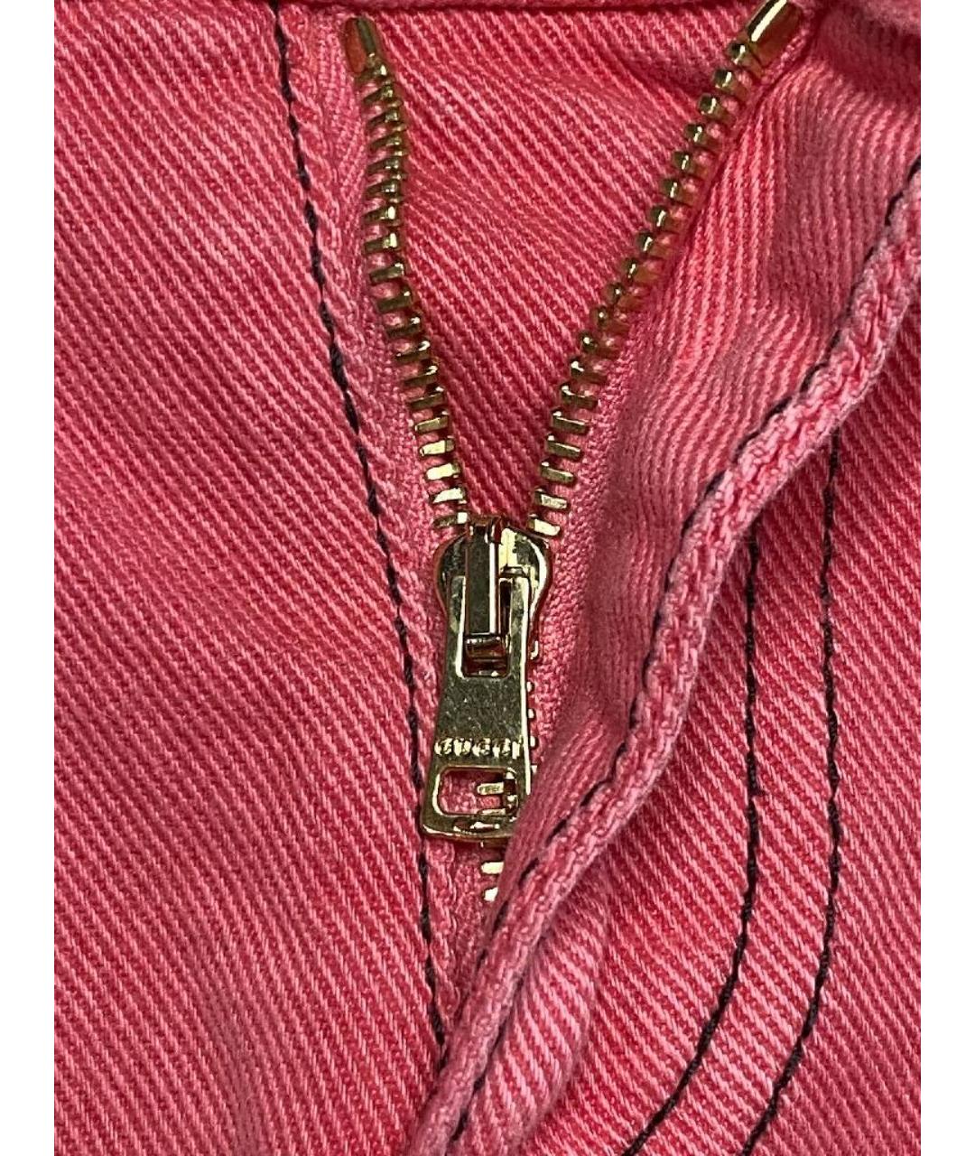GUCCI Коралловые хлопковые прямые джинсы, фото 4