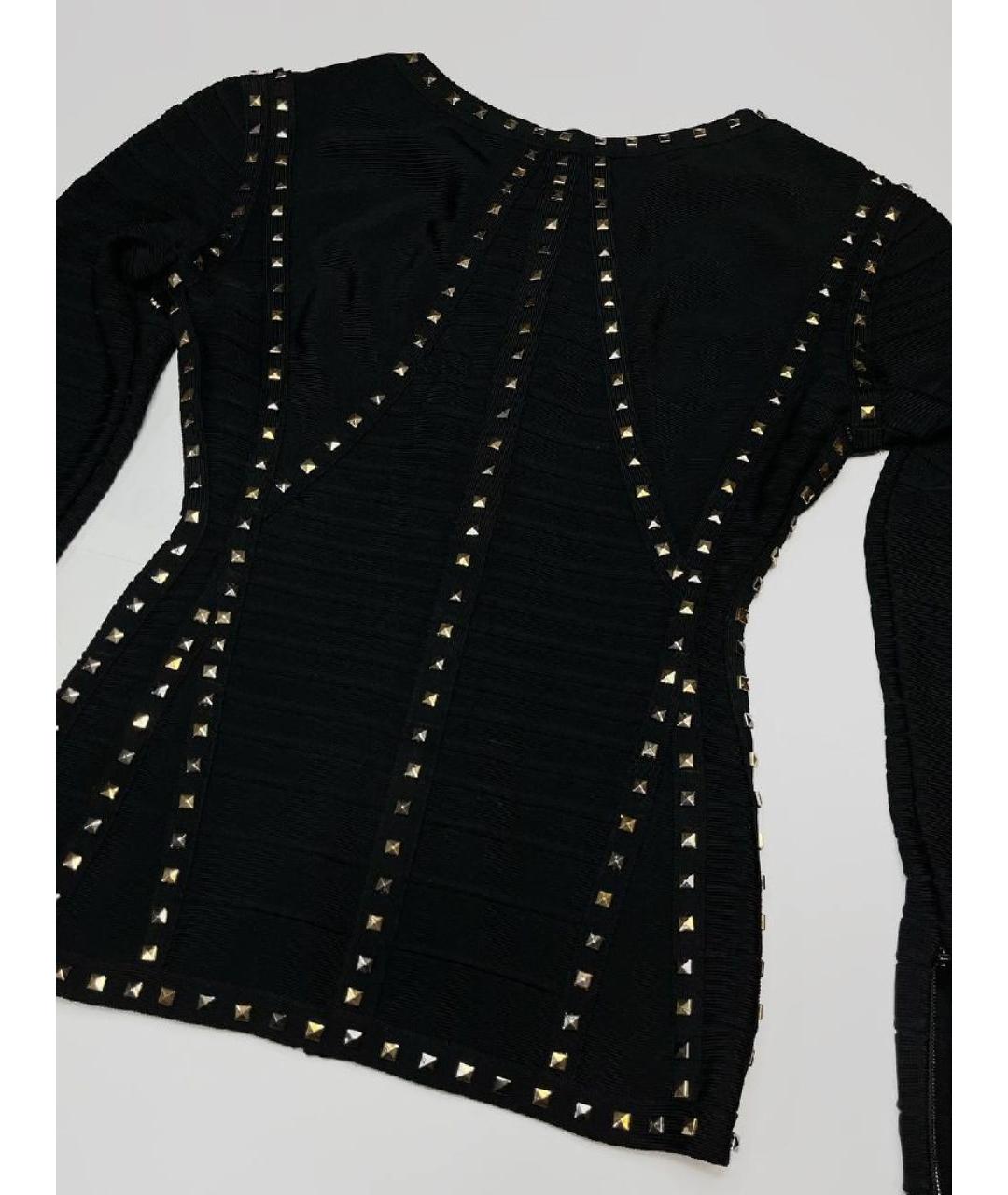 HERVE LEGER Черный вискозный джемпер / свитер, фото 2