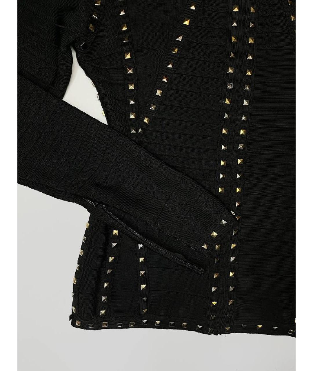 HERVE LEGER Черный вискозный джемпер / свитер, фото 3